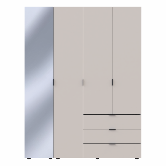 Комплект шаф для одягу Doros Гелар (2 шт.) 155х49,5х203,4 см Дзеркало/Кашемір (DRS-011259) Львів