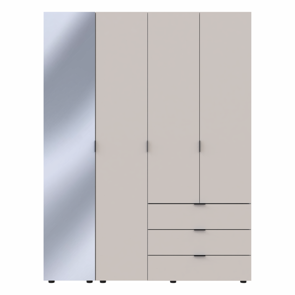 Комплект шаф для одягу Doros Гелар (2 шт.) 155х49,5х203,4 см Дзеркало/Кашемір (DRS-011259) Львів - фото 1