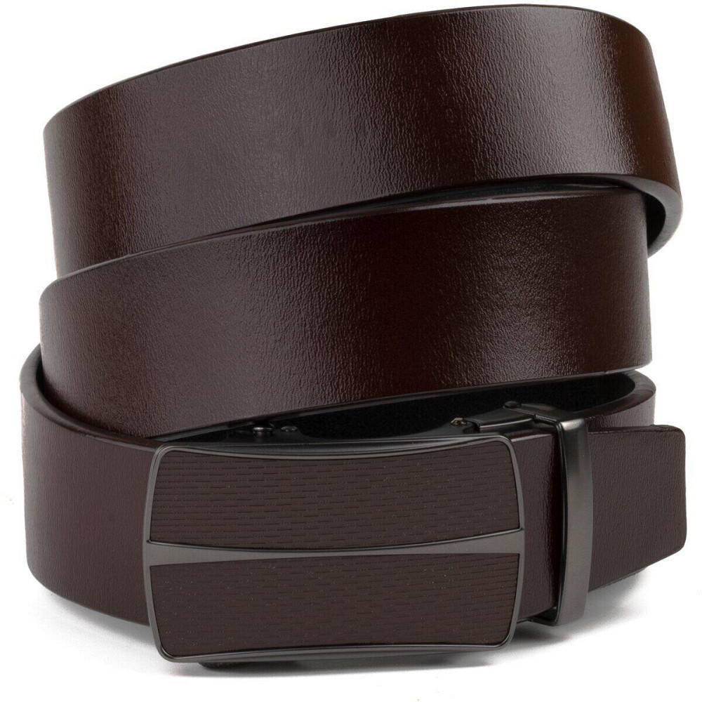 Ремінь чоловічий з автоматичною пряжкою Vintage 20305 Коричневий Київ - фото 1