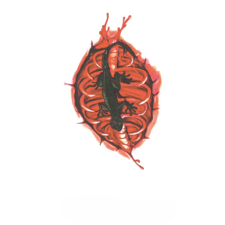 Тату наклейки для Хелловіну з Ящіркою 10 на 6 см червоно-чорний Київ - фото 1