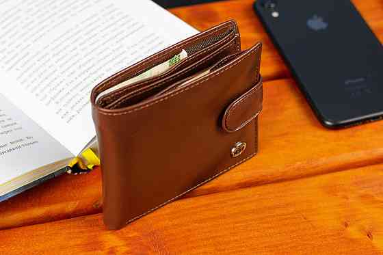 Чоловіче шкіряне портмоне ST Leather, коричневе Київ
