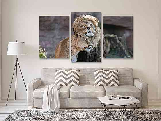 Модульная картина в гостиную / спальню  Сім`я Левів  Art-566_3 70x130 см Київ