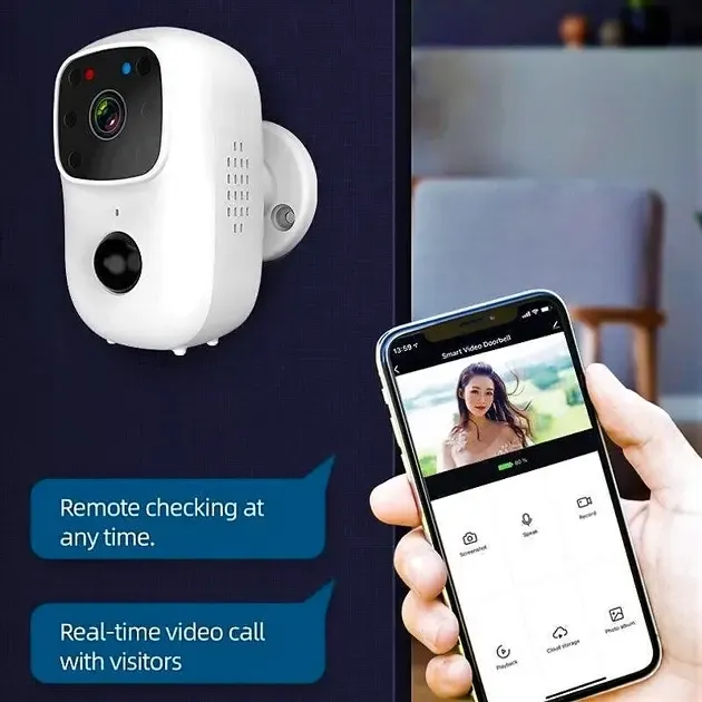Домофон WiFi B90 Smart Doorbell с функцией видеозаписи Беспроводная видеокамера дверного звонка Коломыя - изображение 2