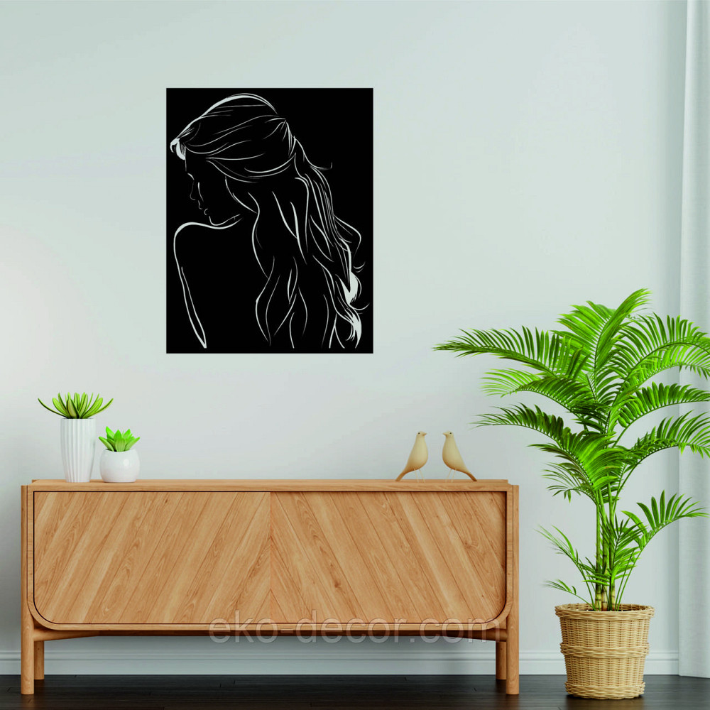 Декоративное настенное Панно «Девушка» Декор на стену 70*54 см, Черный Киев - изображение 7