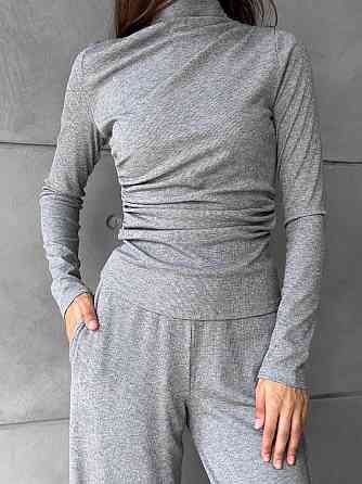 Женский стильный повседневный костюм двойка трикотаж рубчик Меланж, 46/48 Одесса