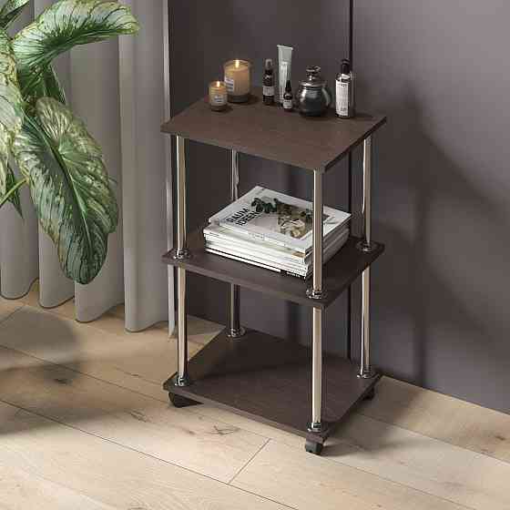 Полка стеллаж VAYS, на колесиках, косметологическая тележка D-9 Венге Темный Львов