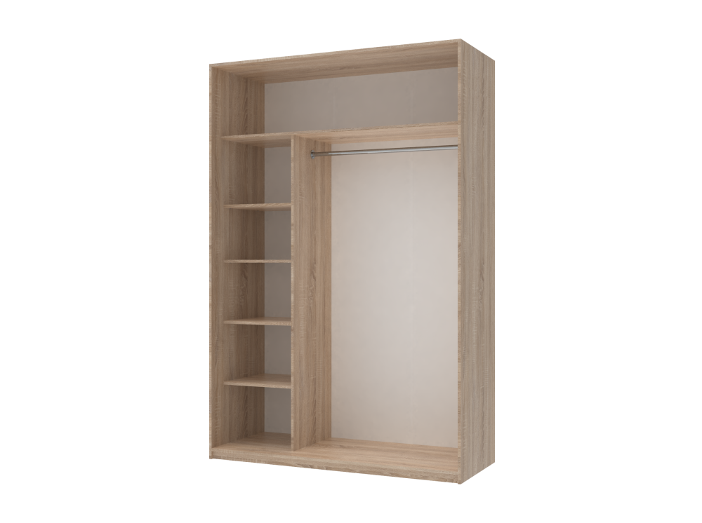 Шкаф-купе двухдверный Doros Сити Лайт 150х60х225 см Дуб сонома/1 Зеркало (DRS-011083) Львов - изображение 2