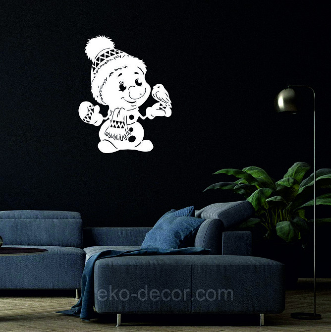 Декоративное настенное Панно «Снеговик», Декор на стену 110*87 см Киев - изображение 4