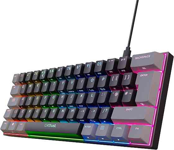Механічна ігрова клавіатура Trust GXT 867 Acira 60% з RGB підсвіткою, компактна, UK розкладка, Outem Київ