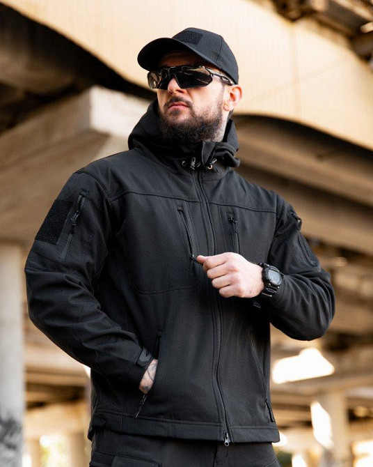 Городская тактическая куртка MAXIMUS софтшел black ПП7980 Одесса - изображение 2