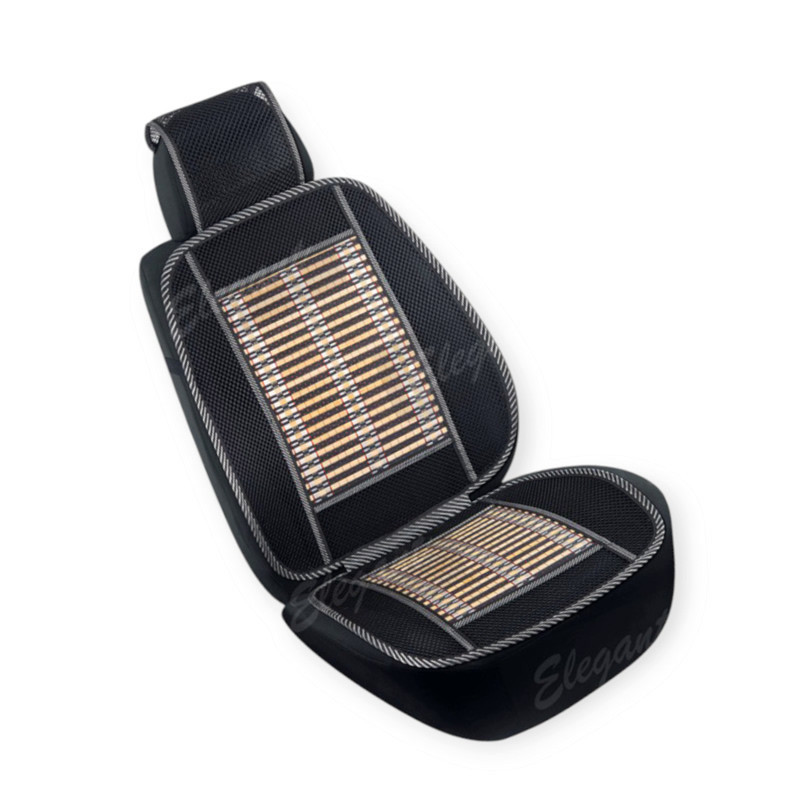 Накидка сидіння elegant масажний бамбук, сіточка 47х130см чорний Мукачево - фото 2