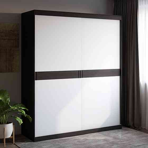 Шафа-купе Еверест Соната 1800 дводверна 180х60х217 венге темний+білий (DTM-2397) Дніпро