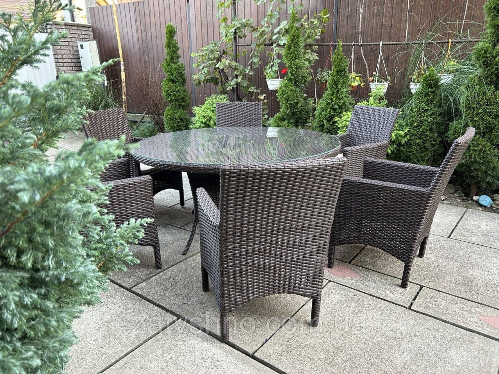 Ротангові меблі вуличні на 6 чоловік коричневі Київ - фото 3