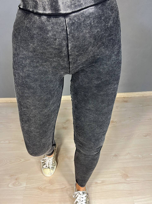 Лосини жіночі A-N 23060 рубчик варка тай дай тонкі трикотажні графіт, графіт, M Київ - фото 16