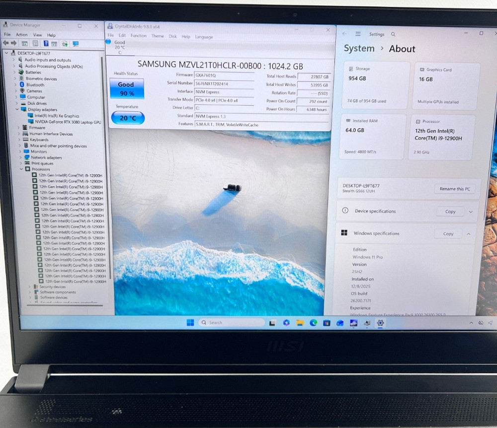 MSI Stealth GS66 12UH i9-12900H 64GB 1TB SSD RTX 3080TI 16gb Гарантія. Харків - фото 4