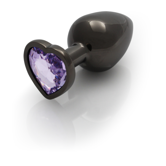 Анальная пробка – Ouch! Metal Butt Plug Medium Gunmetal/Amethyst Purple Sex Aura Киев