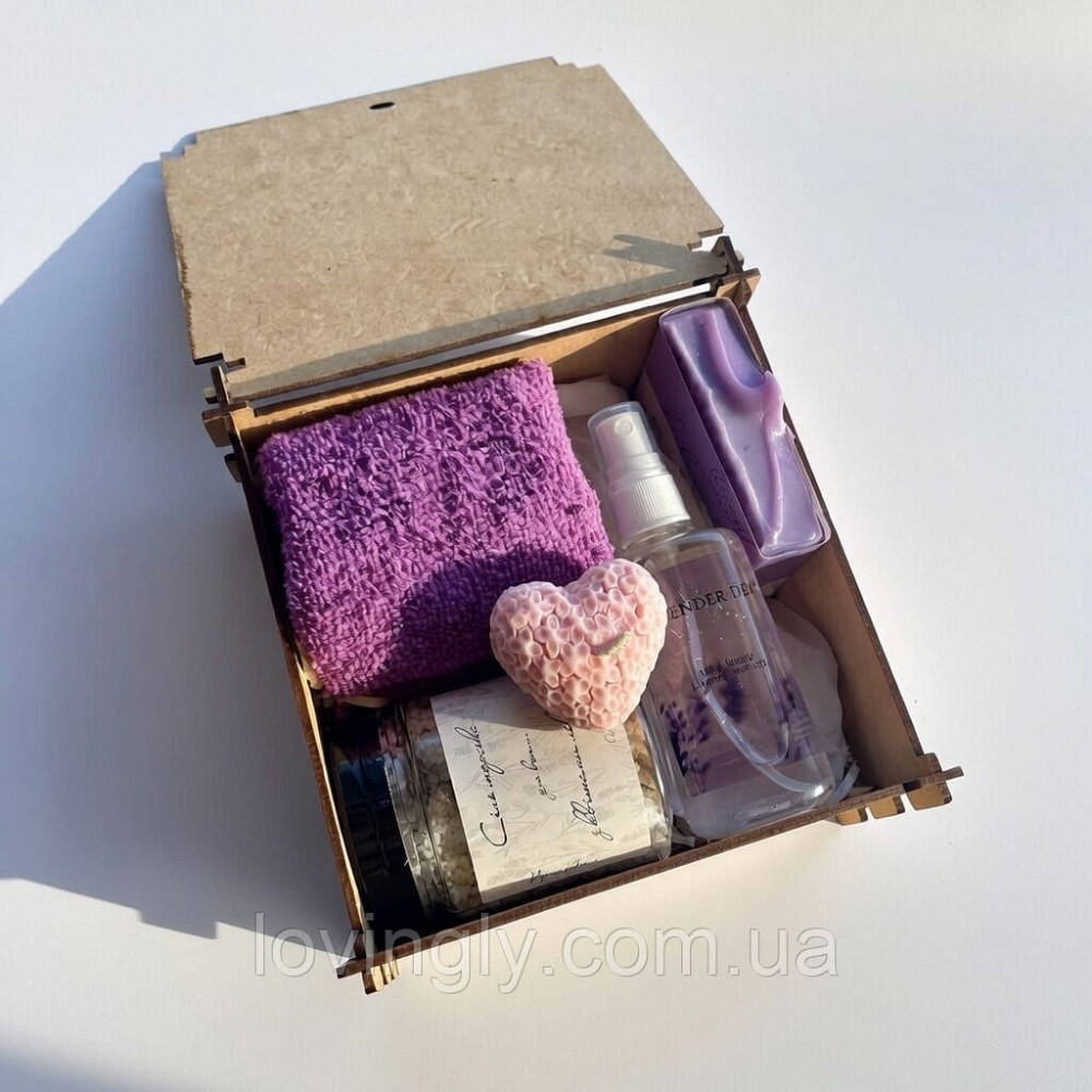 Подарунок на день народження жінці: лавандовий релакс бокс з милом ручної роботи, сіллю, тоніком, рушником і свічкою Ірпінь - фото 8