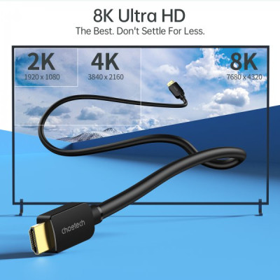 Кабель мультимедийный HDMI M to HDMI M 2.0m V2.1 8K60Hz HDR10 HLG Choetech (XHH-TP20) Винница - изображение 4