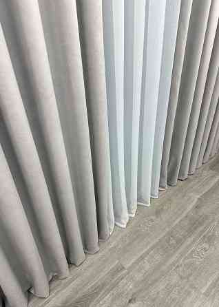 Шторна тканина мікровелюр Petek колір світло-сірий 1832ш Київ