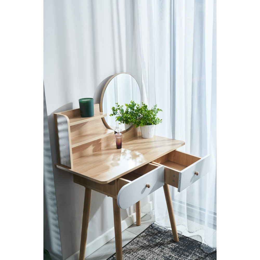 Туалетный столик с круглым зеркалом Bonro B063 стол косметический Киев - изображение 8