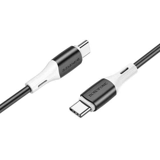 Кабель Type-C BOROFONE BX79 3A,60W, 1m, силіконовий, силіконові конектори, колір чорний BX79CCB Одеса
