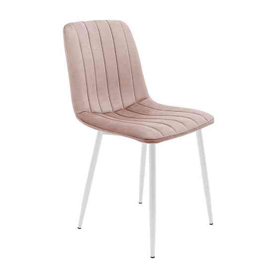 Стілець крісло м'який FuryDesign Malcolm 22 білі ніжки Рожевий Київ