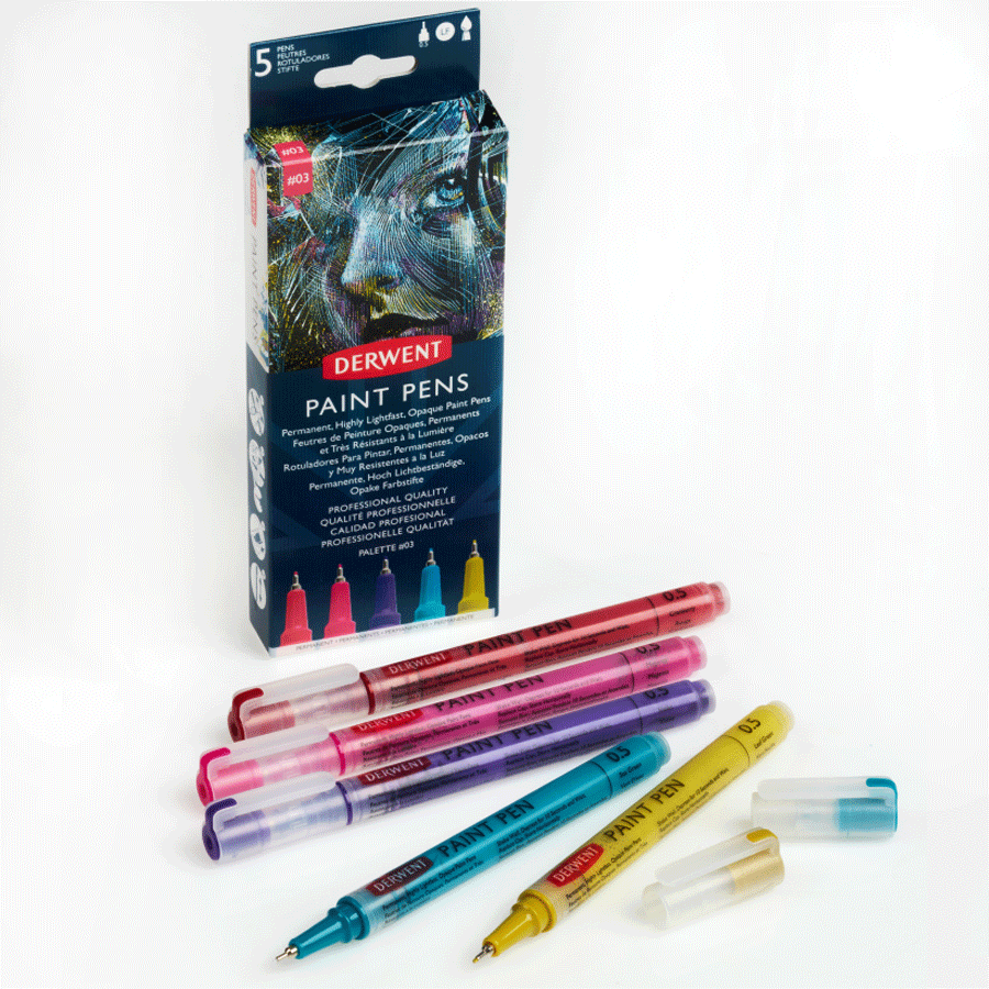 Набор цветных ручек PAINT PEN PALETTE No3 5шт Derwent Киев - изображение 3