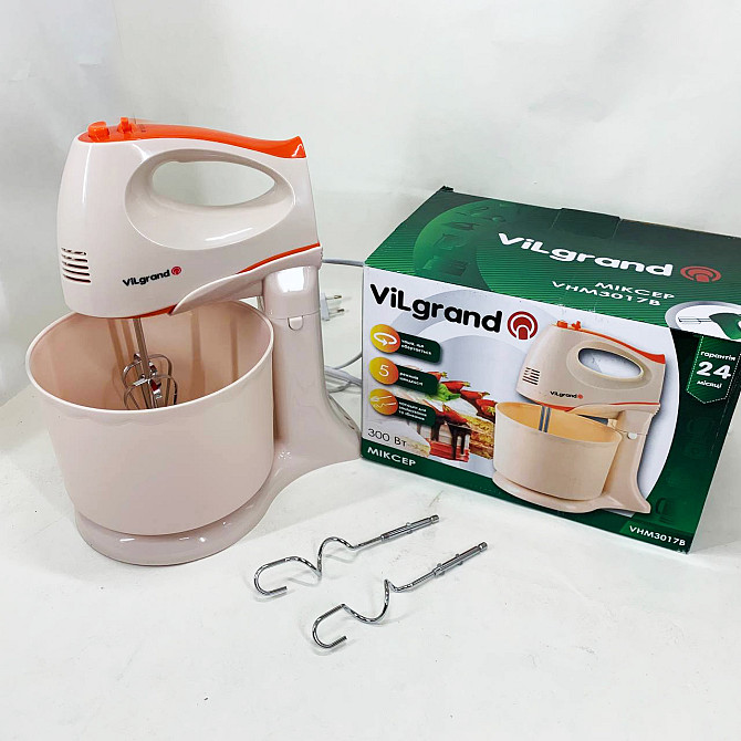 Бытовой миксер для кухни ViLgrand, Миксер для домашнего кондитера Стационарный с насадками QP-35 Львов - изображение 7