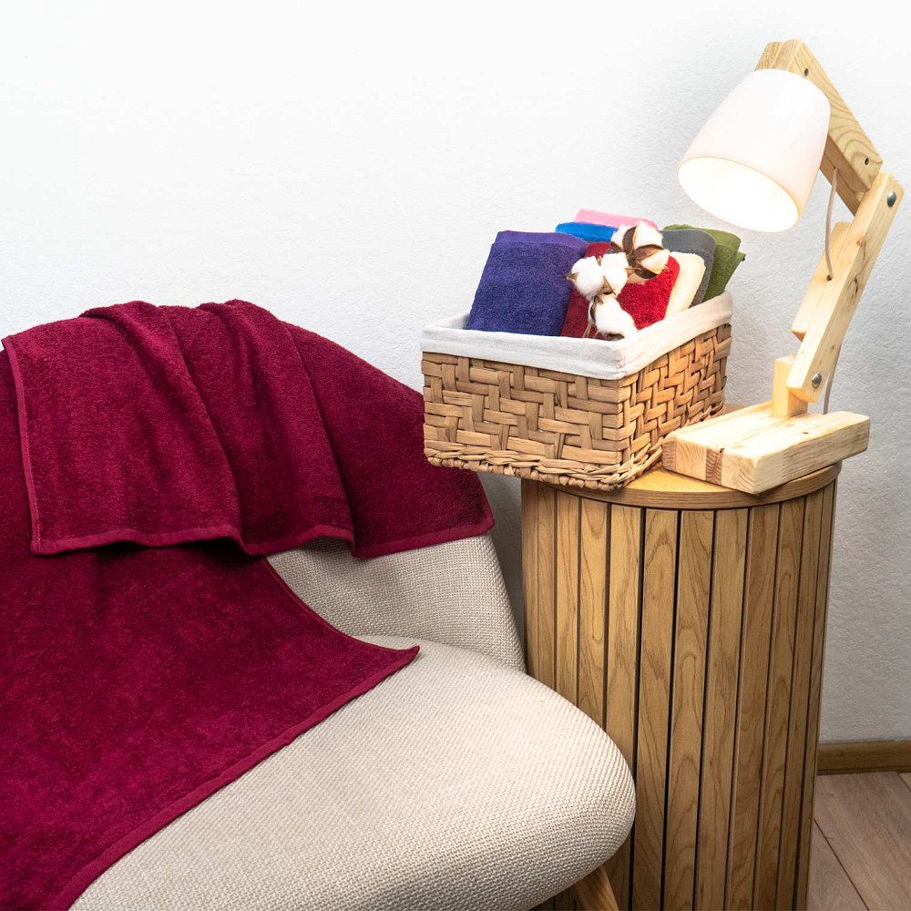 Махровий рушник для тіла GM Textile 70х140см 400г/м2 (Бордовий) Суми - фото 3