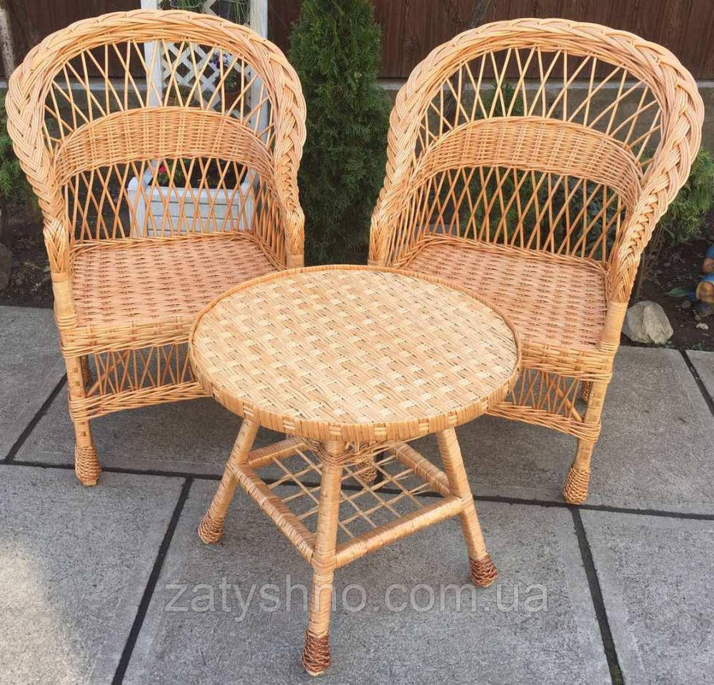 Мебель плетеная с журнальным столом| мебель из лозы с круглым столом | мебель  натуральная балконная Киев - изображение 5