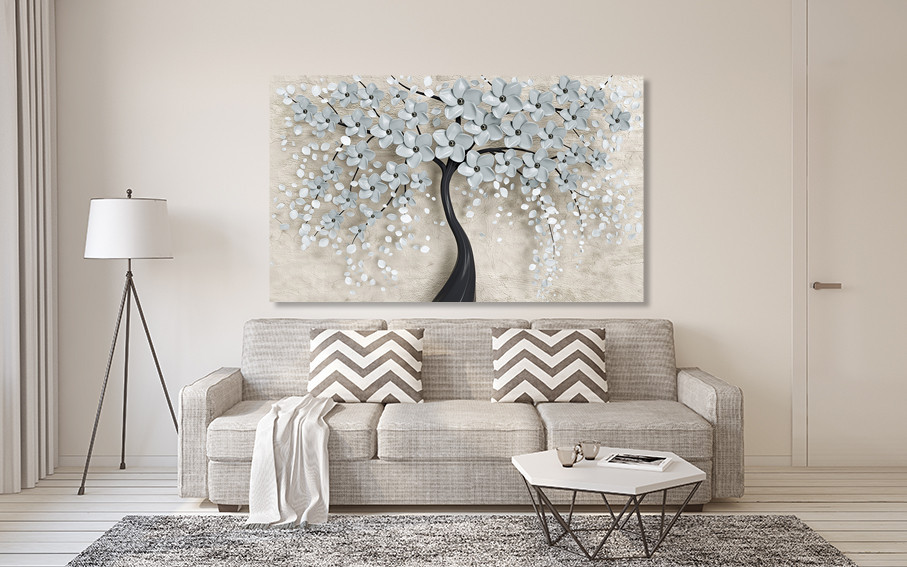 Картина полотно у вітальню / спальню    Дерево в квітах    MLP_206   ( 60х30см ) 80x120 см Київ - фото 2