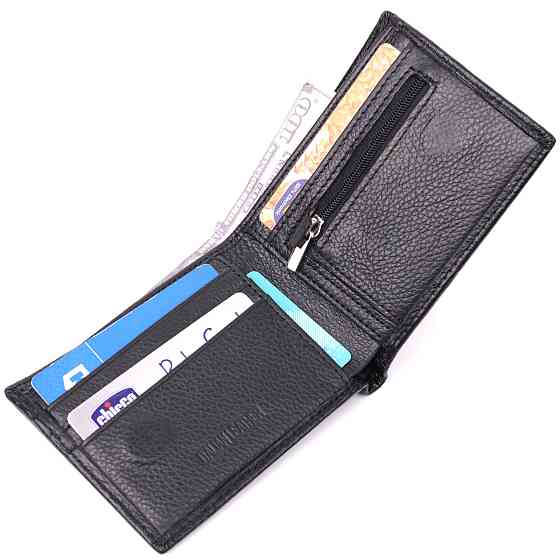 Удобное мужское портмоне из натуральной кожи ST Leather 22482 Черный Киев