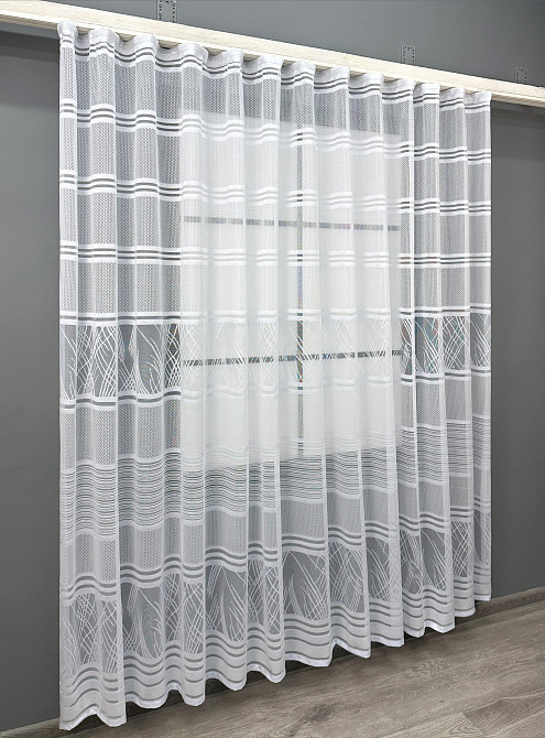 Короткий тюль VR-Textil 1942т Жаккард Белый 300х200 см (42-0882) Киев - изображение 3