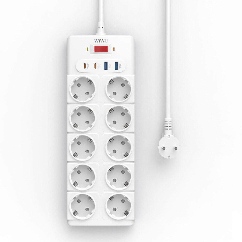 Сетевой удлинитель WIWU 14 in 1 20W GaN Power Strip 2C+2A+10AC Wi-S008 EU (2 m) White Одесса - изображение 1