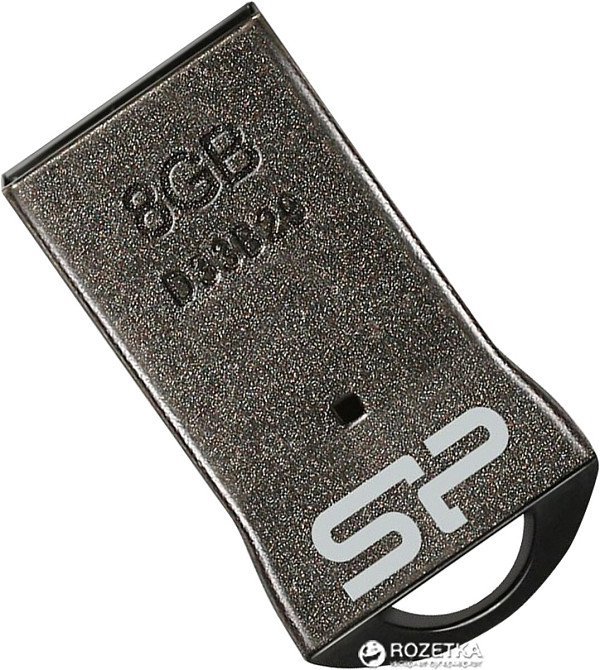 Flash SiliconPower USB 2.0 Touch T01 8Gb Black metal Киев - изображение 1