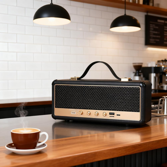Портативная Bluetooth колонка StockWell III M30 ретро акустика беспроводная 16 Вт встроенный аккумулятор FM-радио черная Киев