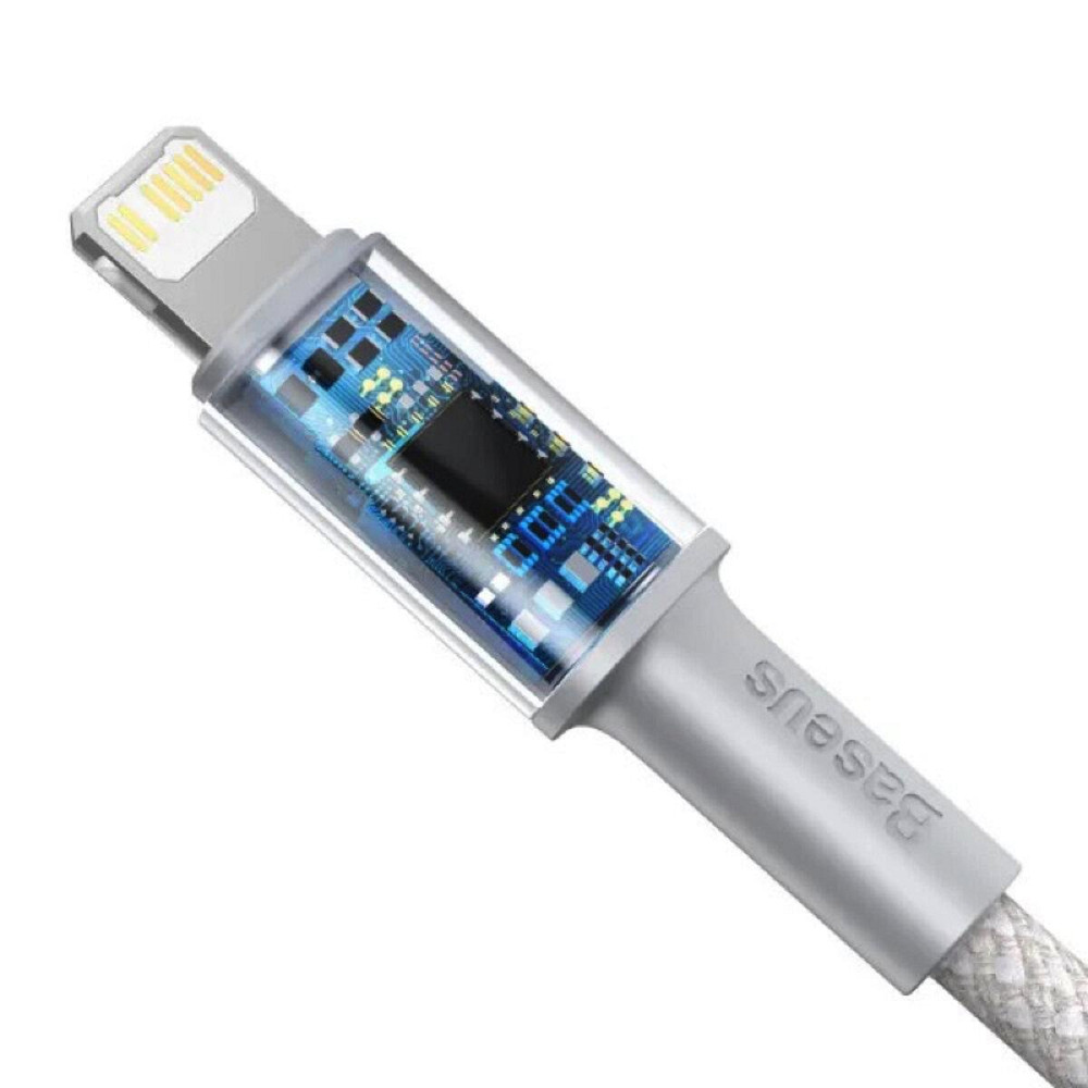 Кабель Type-C - Lightning Baseus High Density Braided для швидкого заряджання та передачі даних PD 20W 2m колір білий CATLGD-A02 Одеса - фото 5