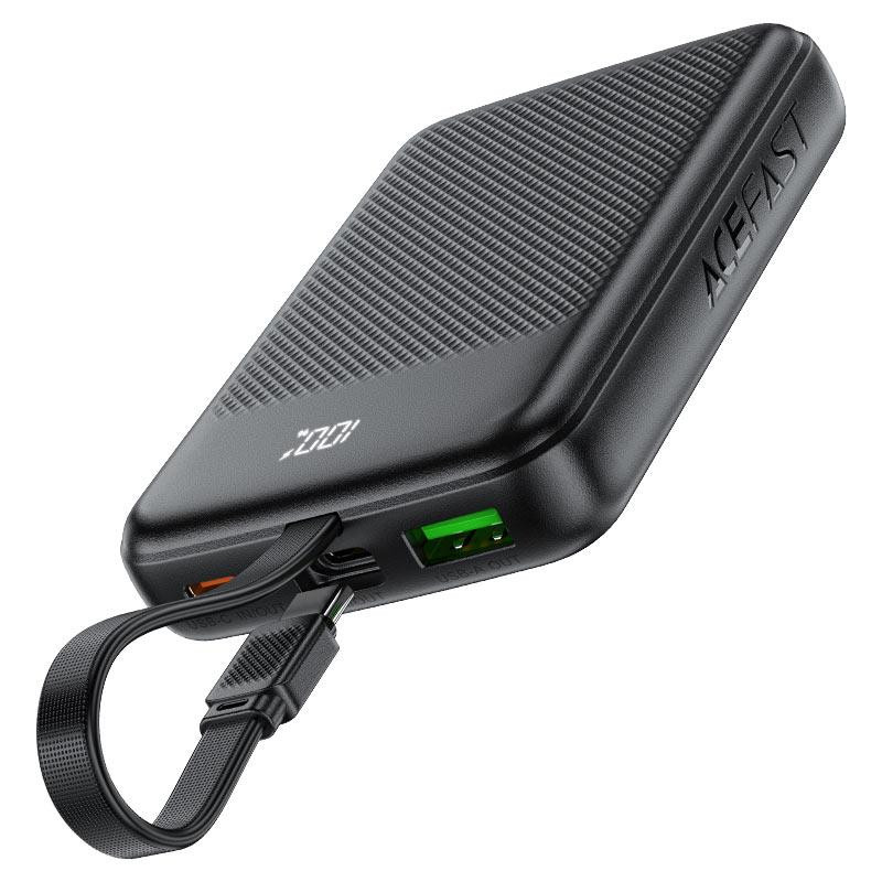 Павербанк 10000 mAh ACEFAST M13 22.5W PD швидка зарядка кабель у комплекті чорний power bank повербанк Одеса - фото 4