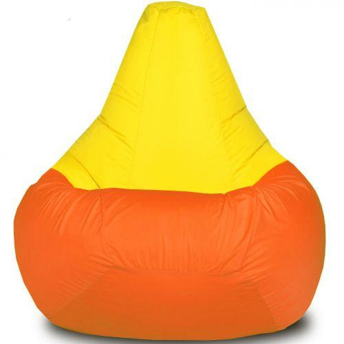 Кресло-мешок Груша Хатка Комби большая Оранжевая с Желтым Киев - изображение 1