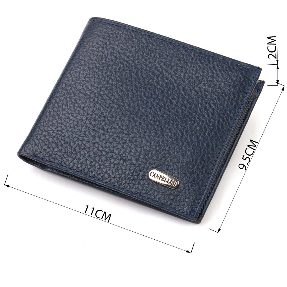 Ідеальне чоловіче портмоне з натуральної шкіри флотар CANPELLINI 21787 Синє Київ - фото 7