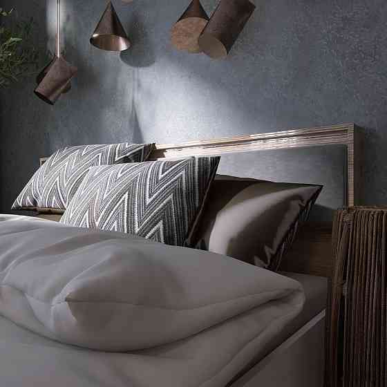 Кровать двуспальная (щит ДСП под матрас) Эверест Сити-1600 200,5х168,8х82,6 см Дуб сонома/Белый (DTM-071116) Львов