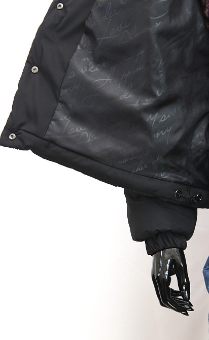 Демисезонная женская куртка з меховым воротним Черный 48 Харьков - изображение 7