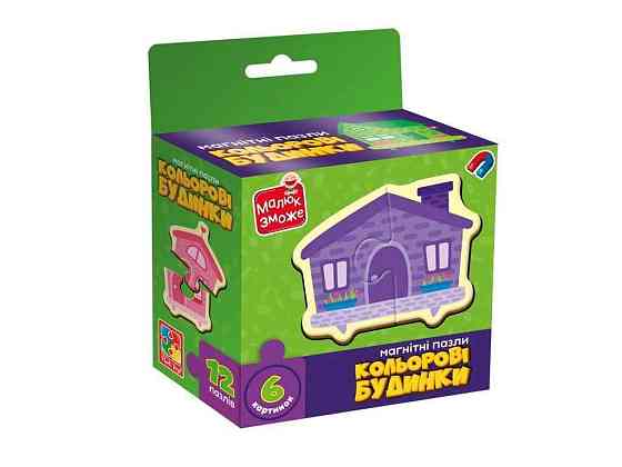 Игра развивающая Цветные дома пазлы магнитные VT1733-03 ТМ VLADI TOYS Киев
