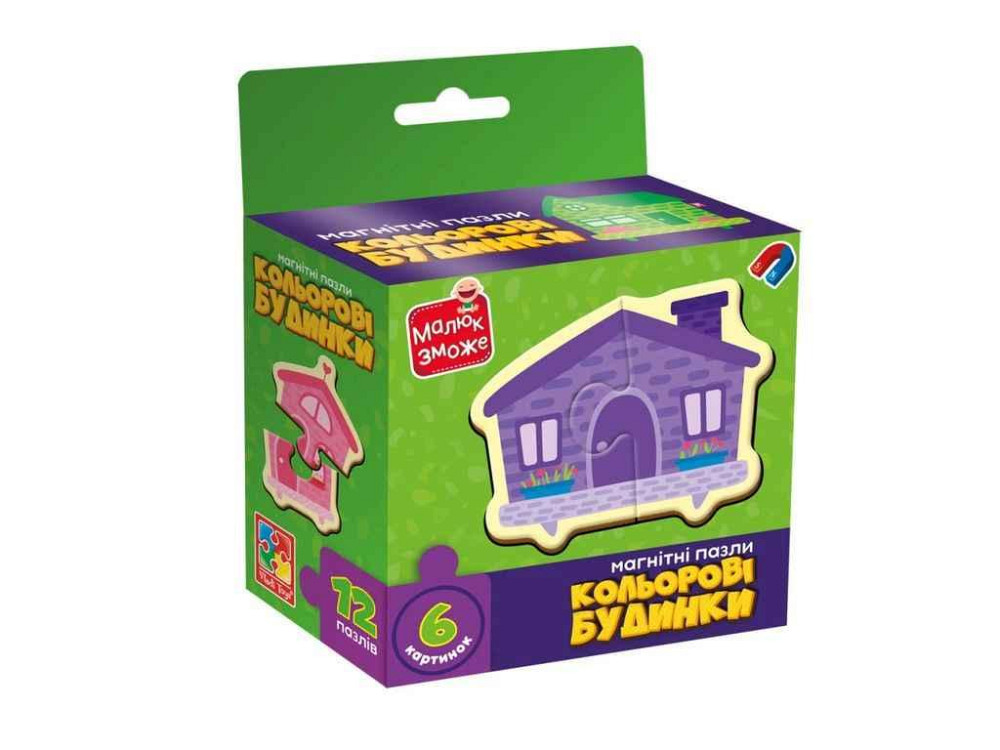 Игра развивающая Цветные дома пазлы магнитные VT1733-03 ТМ VLADI TOYS Киев - изображение 1