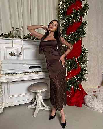 Жіноча чарівна романтична сукня  шовк + гіпюр Коричневий, 46-48 Одеса