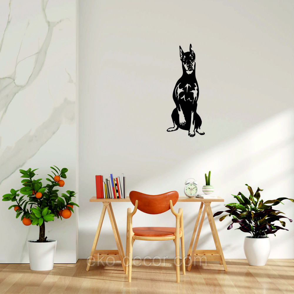 Декоративне настінне Панно «Доберман», Декор на стіну 70*28 см, Чорний Київ - фото 7