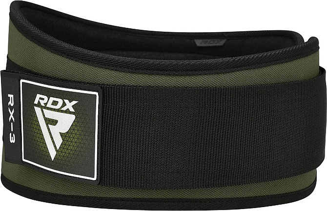 Пояс для важкої атлетики RDX RX3 EVA Curve неопреновий Army Green S Каменское - изображение 8