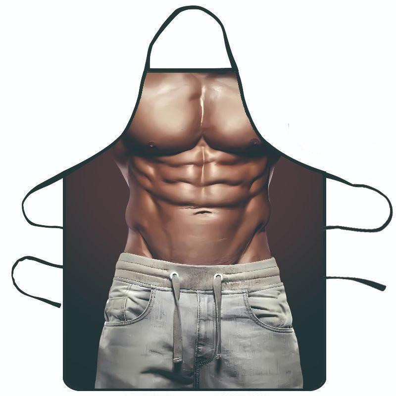 Фартук с приколом мужчина в джинсах с голым торсом 80 на 60 см разноцветный Киев - изображение 2