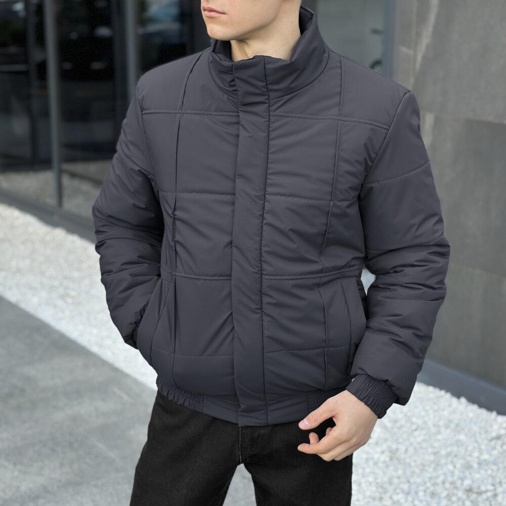 Темно-серая мужская куртка демисезонная без капюшона Pobedov Axmont Киев - изображение 1