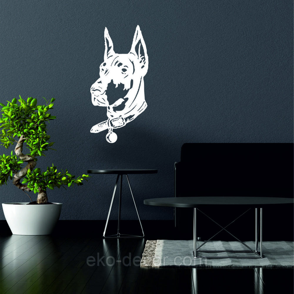Декоративное настенное Панно «Доберман», Декор на стену 70*34 см, Белый Киев - изображение 2